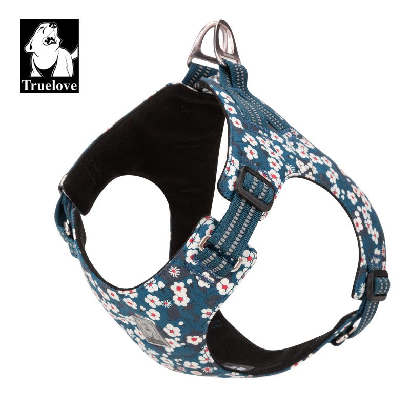 TLH1912-7 - Floral Doggy Harness saxony blue XL