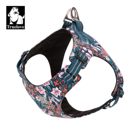 TLH1912-16 - Floral Doggy Harness navy blazer 2XS