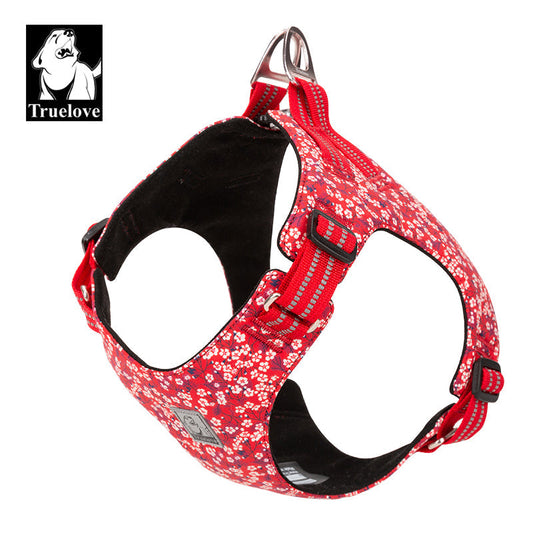 TLH1912-12 - Floral Doggy Harness red M